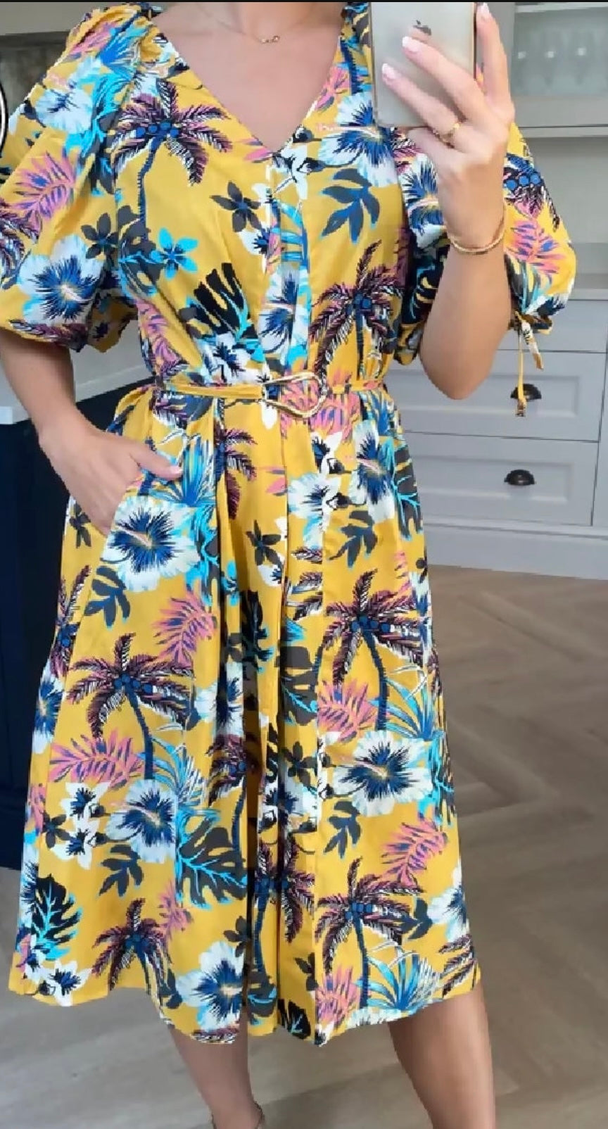 Yellow Havana Midi Dress (sizes 10-14 or 16-20)