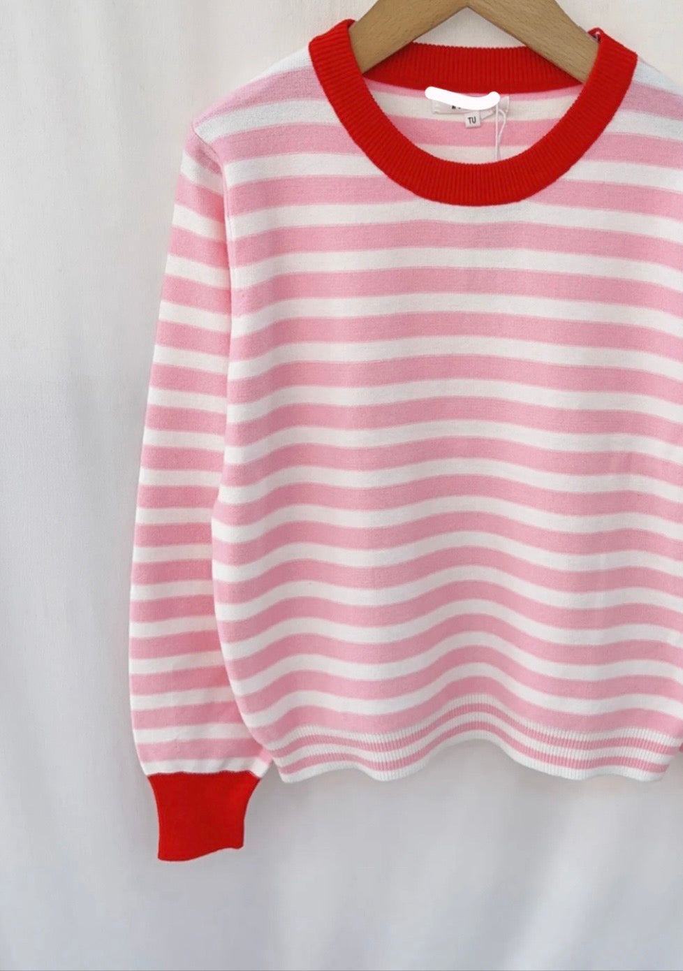 Ophelia Pink & Red Striped Jumper