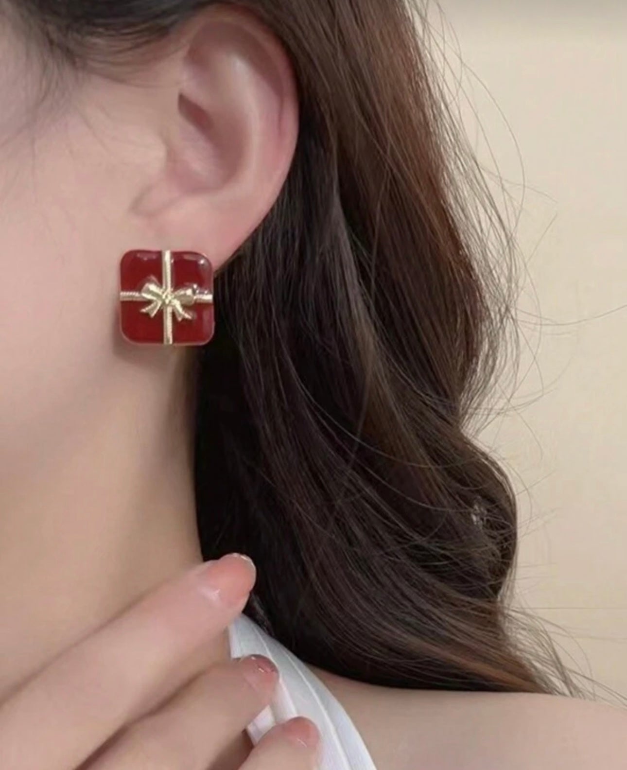 Burgundy & Gold Gift Earrings
