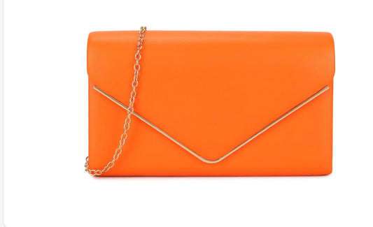 Orange Envelope Clutch Bag