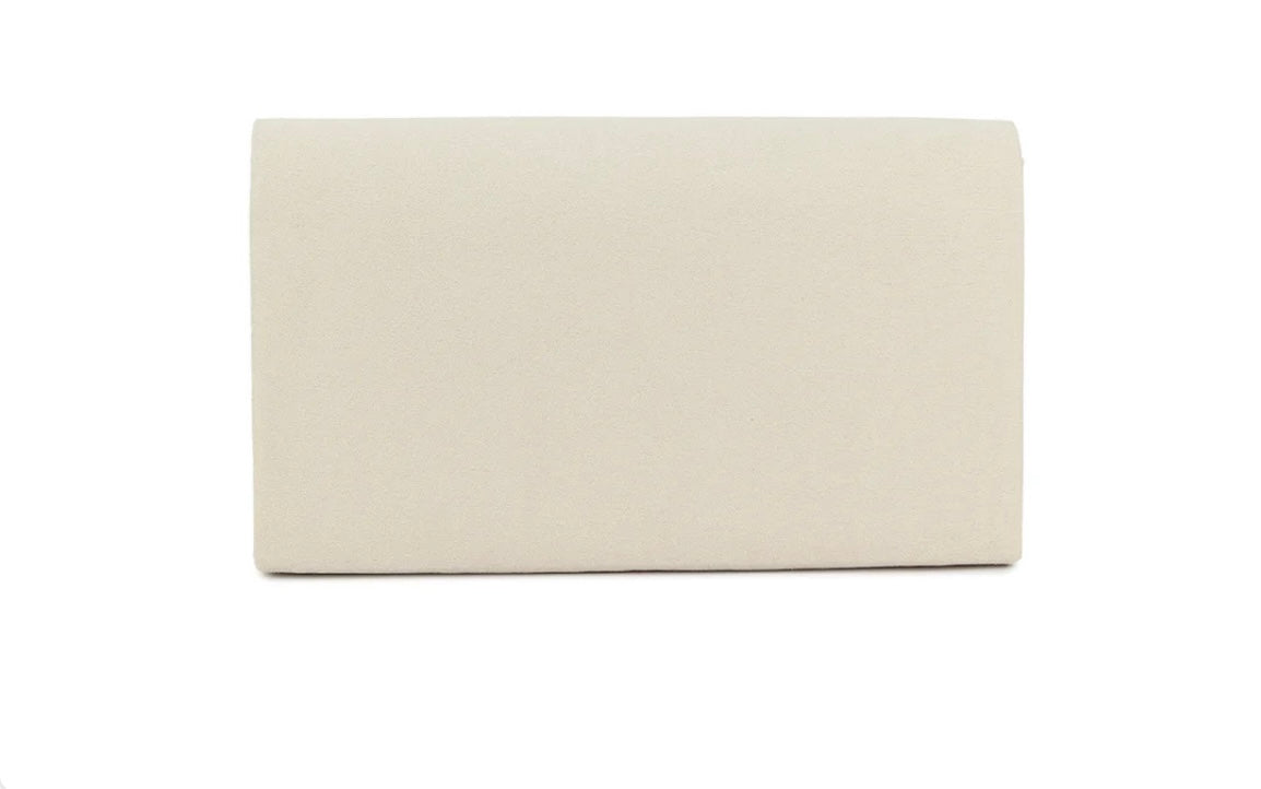 Ivory Velvet Clutch Bag