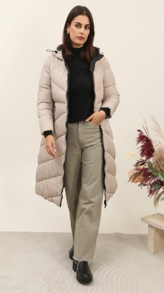 Stone Mid Length Soft Shell Coat