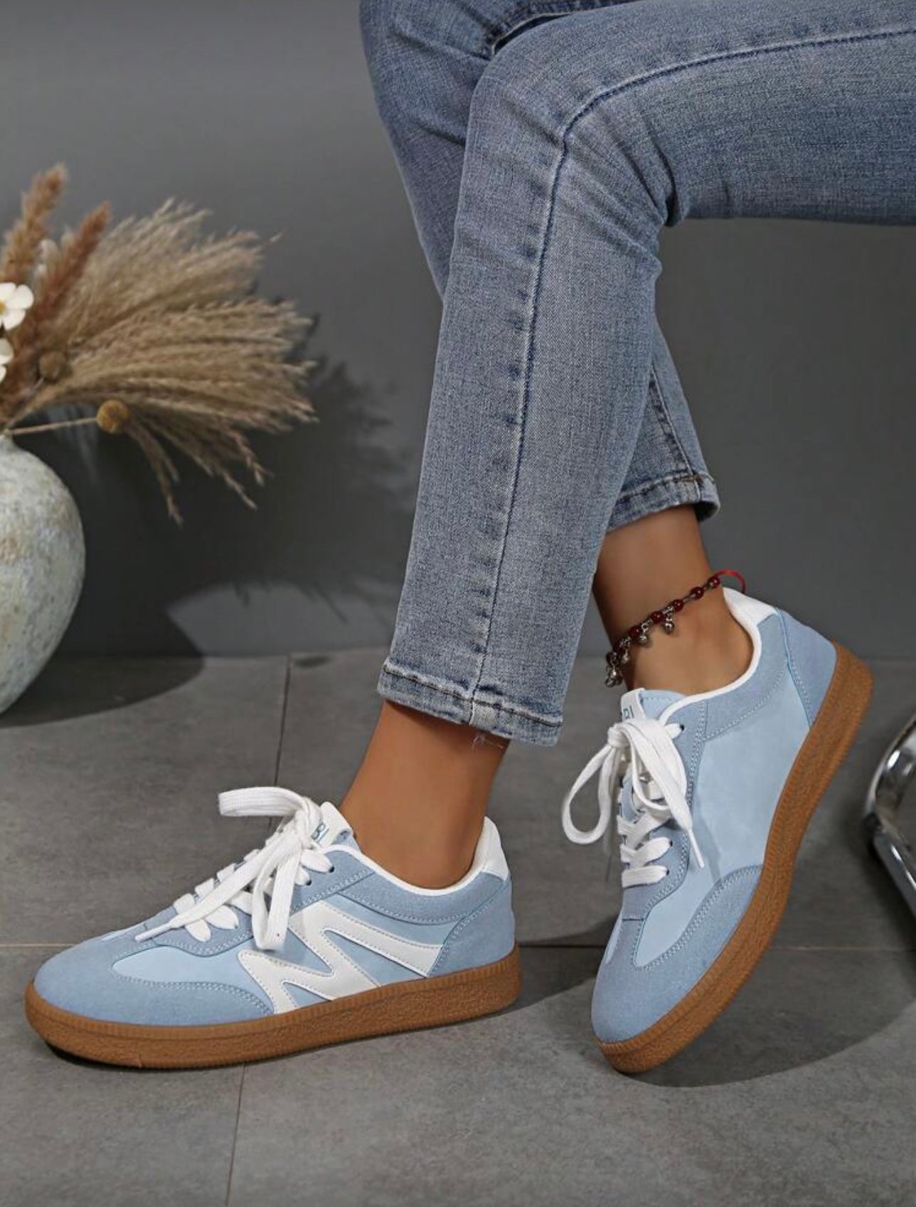 Kelsie Blue Monogram Trainers