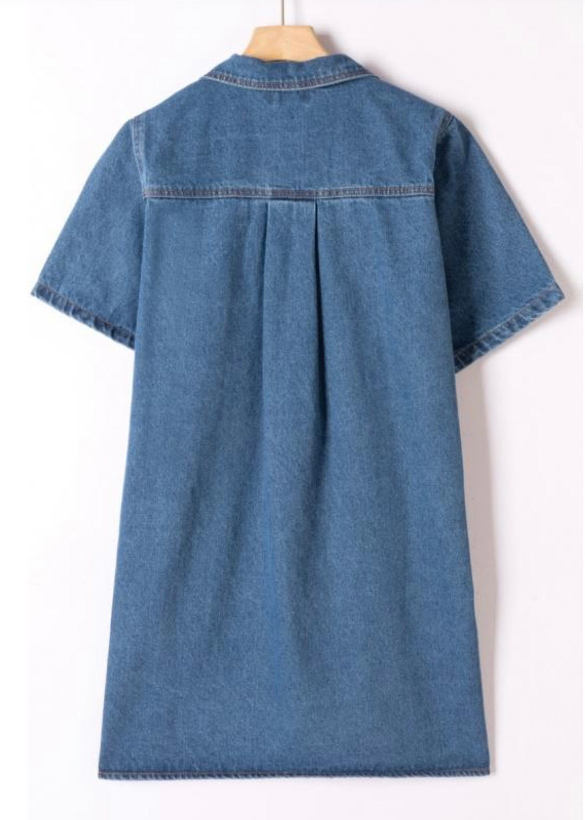 Sofia Denim Dress With Gold Heart Button Detail