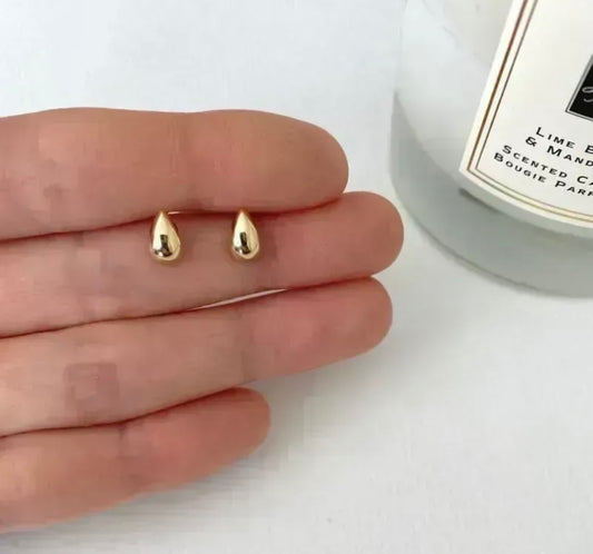 Miniature Gold Teardrop Earrings