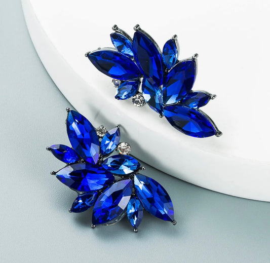 Royal Blue Half Moon Earrings