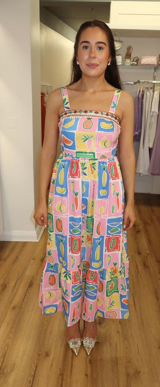 Alexsandra Multi Coloured Midi Dress