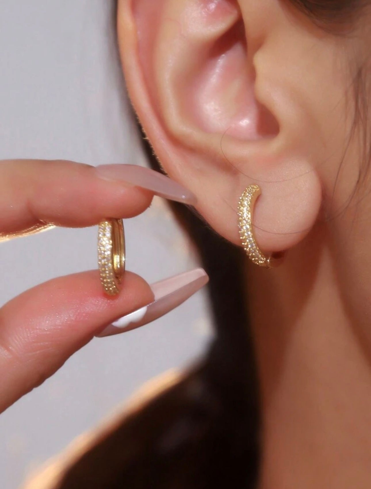 Gold Diamanté Small Hoops