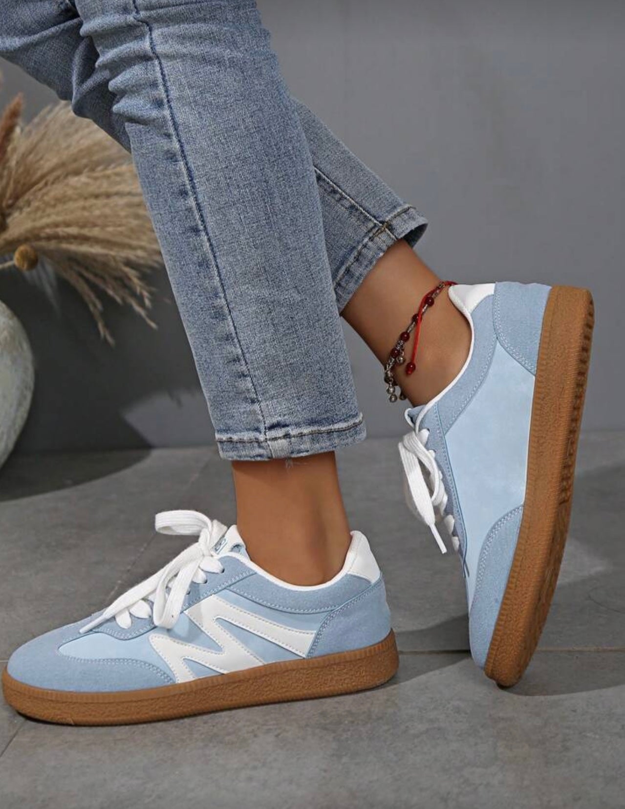 Kelsie Blue Monogram Trainers