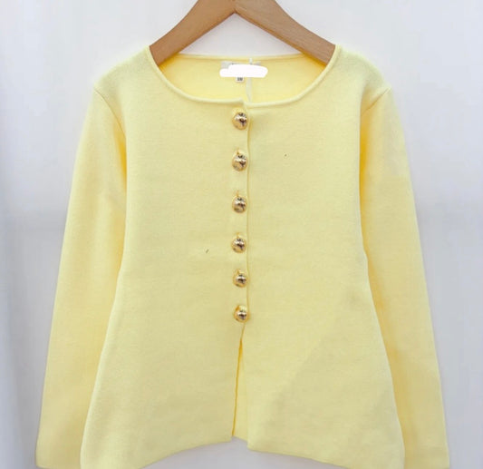 Juliet Lemon Gold Button Detail Jumper