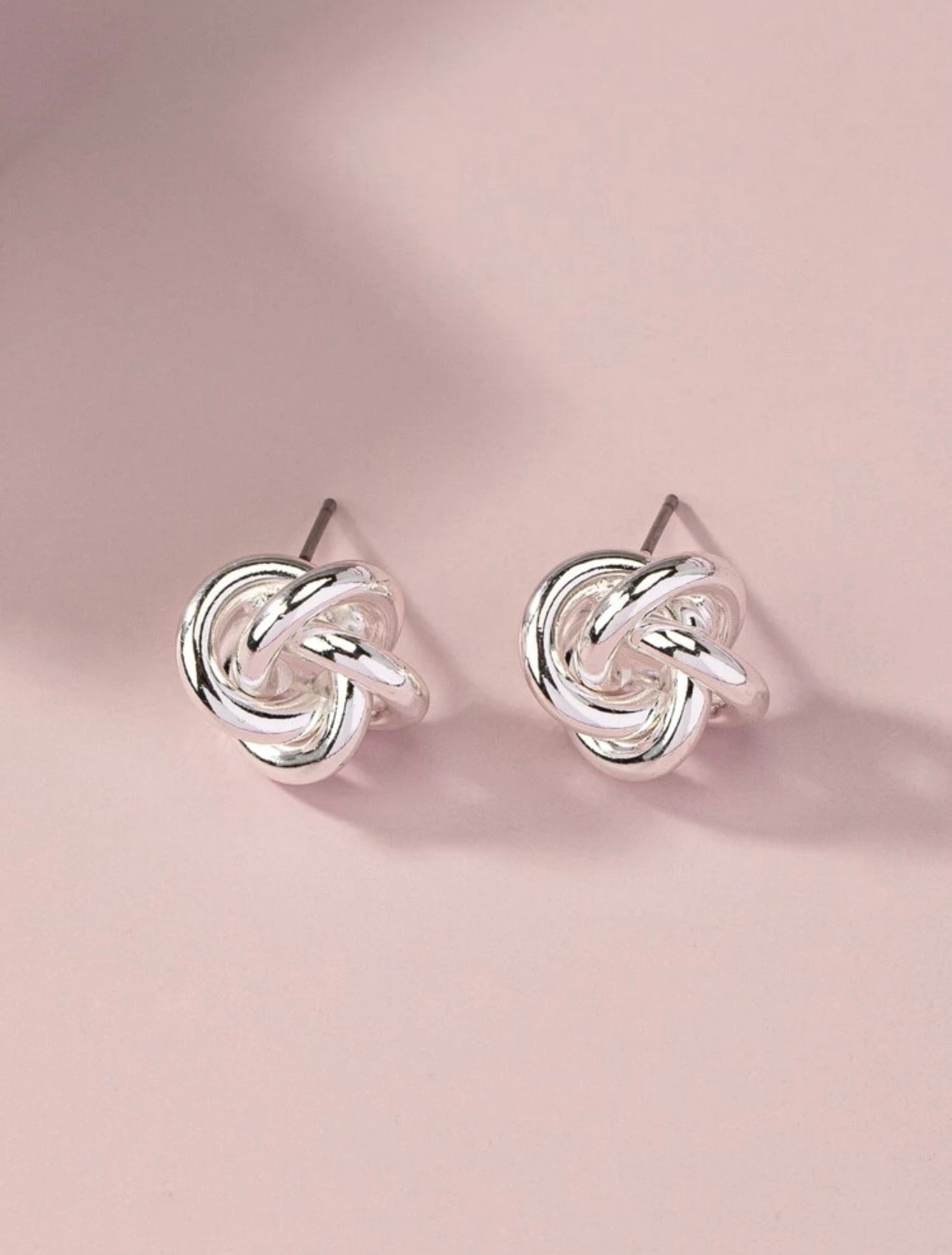 Silver Twist Knot Earrings