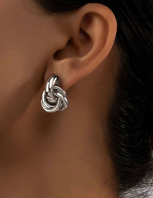 Silver Twist Earrings