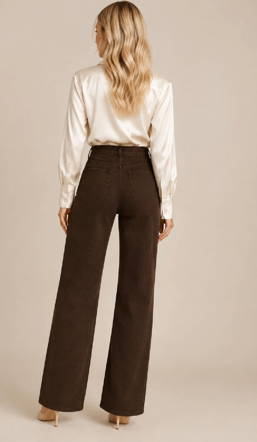 Rocco Chocolate Brown Wide Leg Jeans
