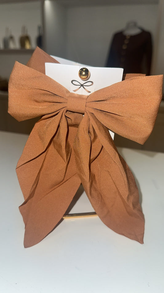 Tan Hair Bow
