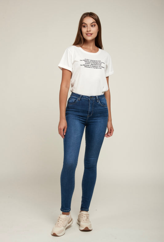 Molly Mae Toxik High Waisted Mid Wash Denim Jeans