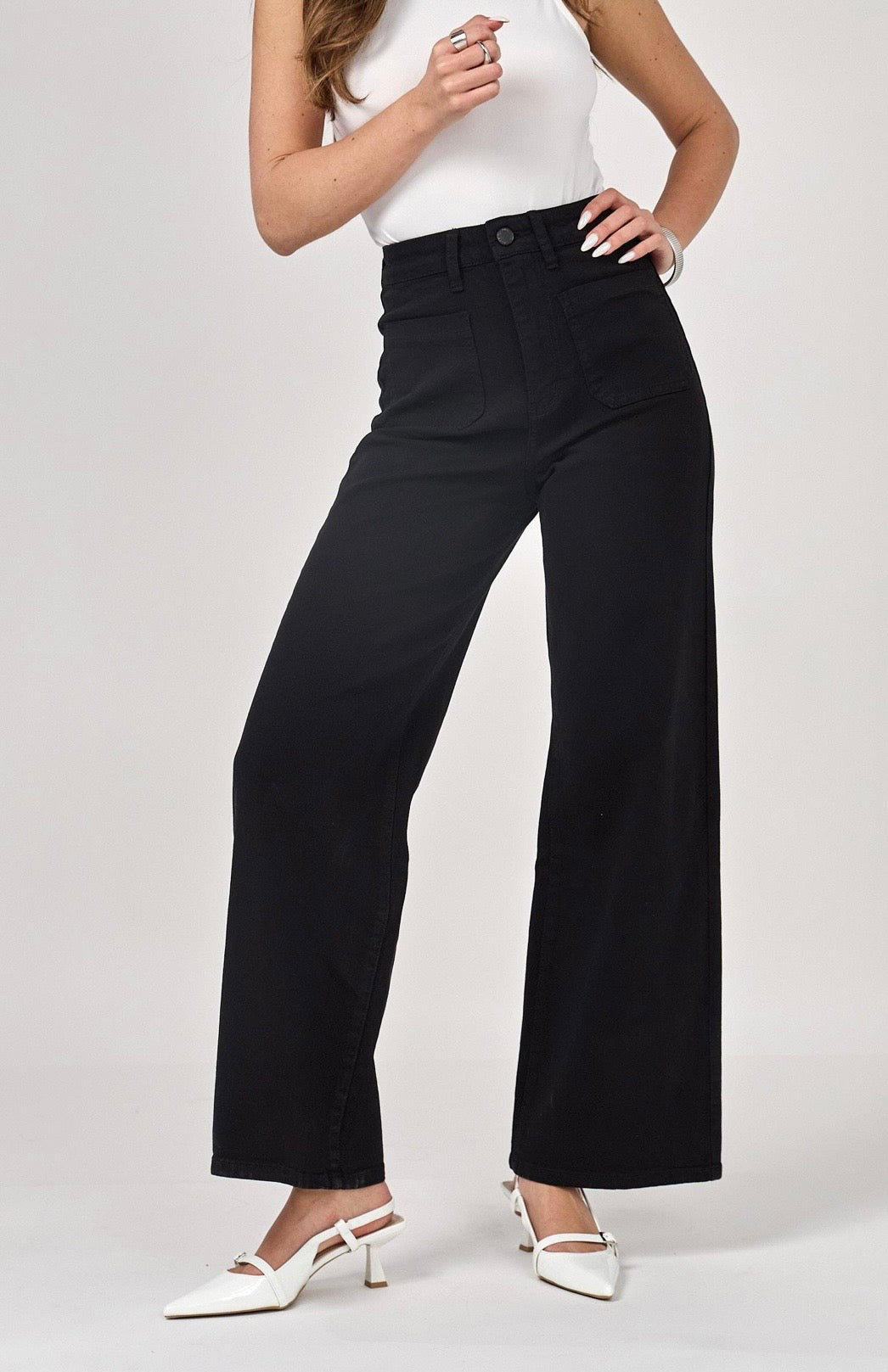 Sammy Black Wide Leg Jeans (size 16)