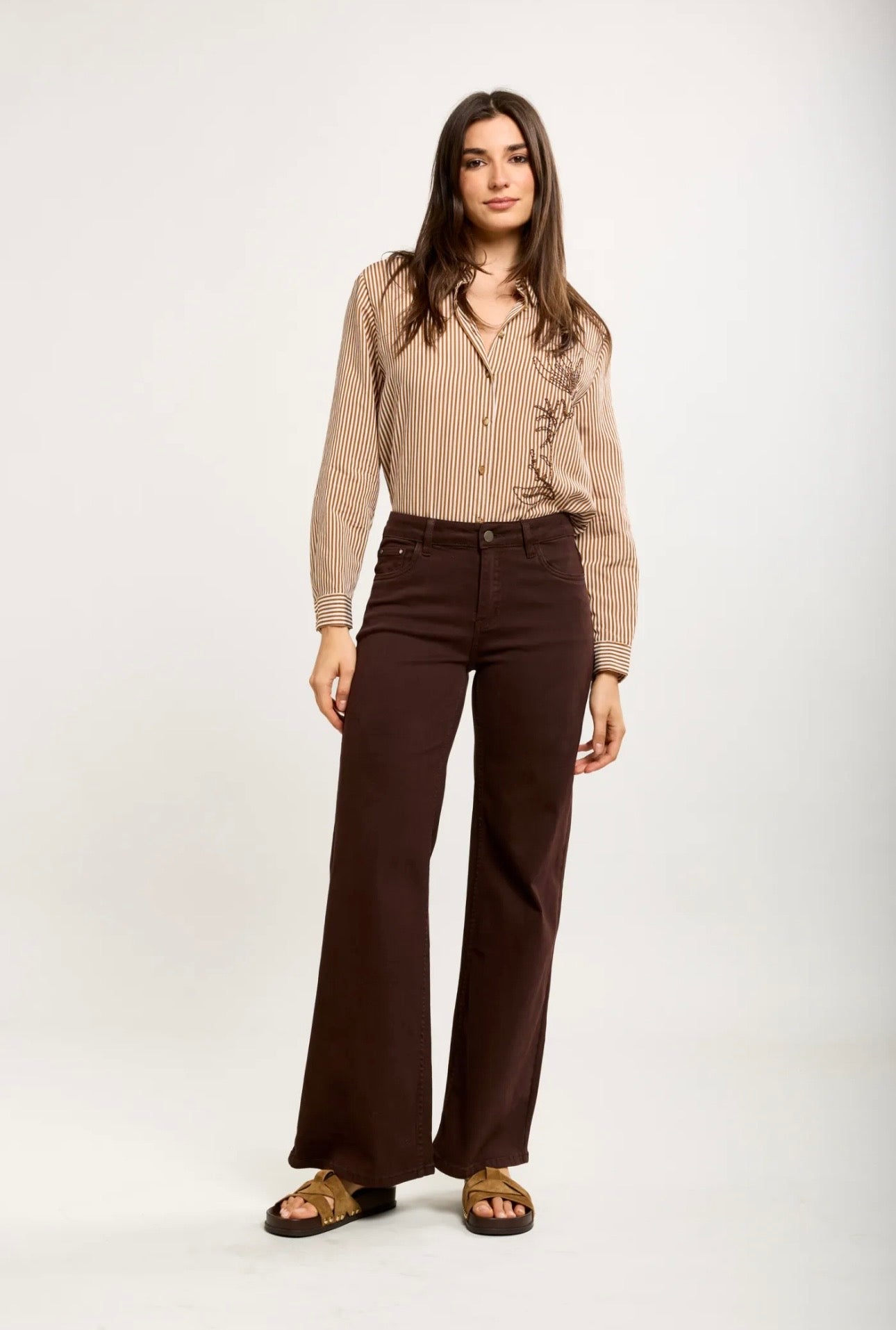 Toxik Brown Wide Leg Jeans