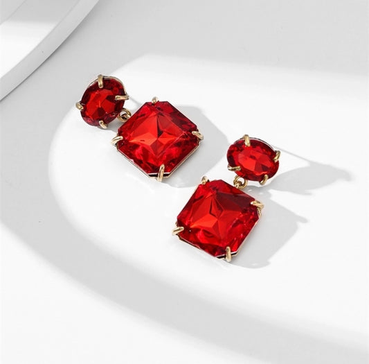 Red Cube Earrings