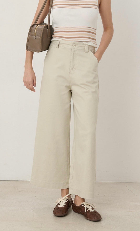 Claire Cream Cropped Jeans