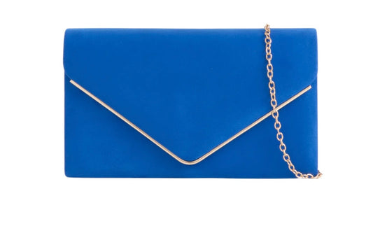 Royal Blue Velvet Clutch Bag
