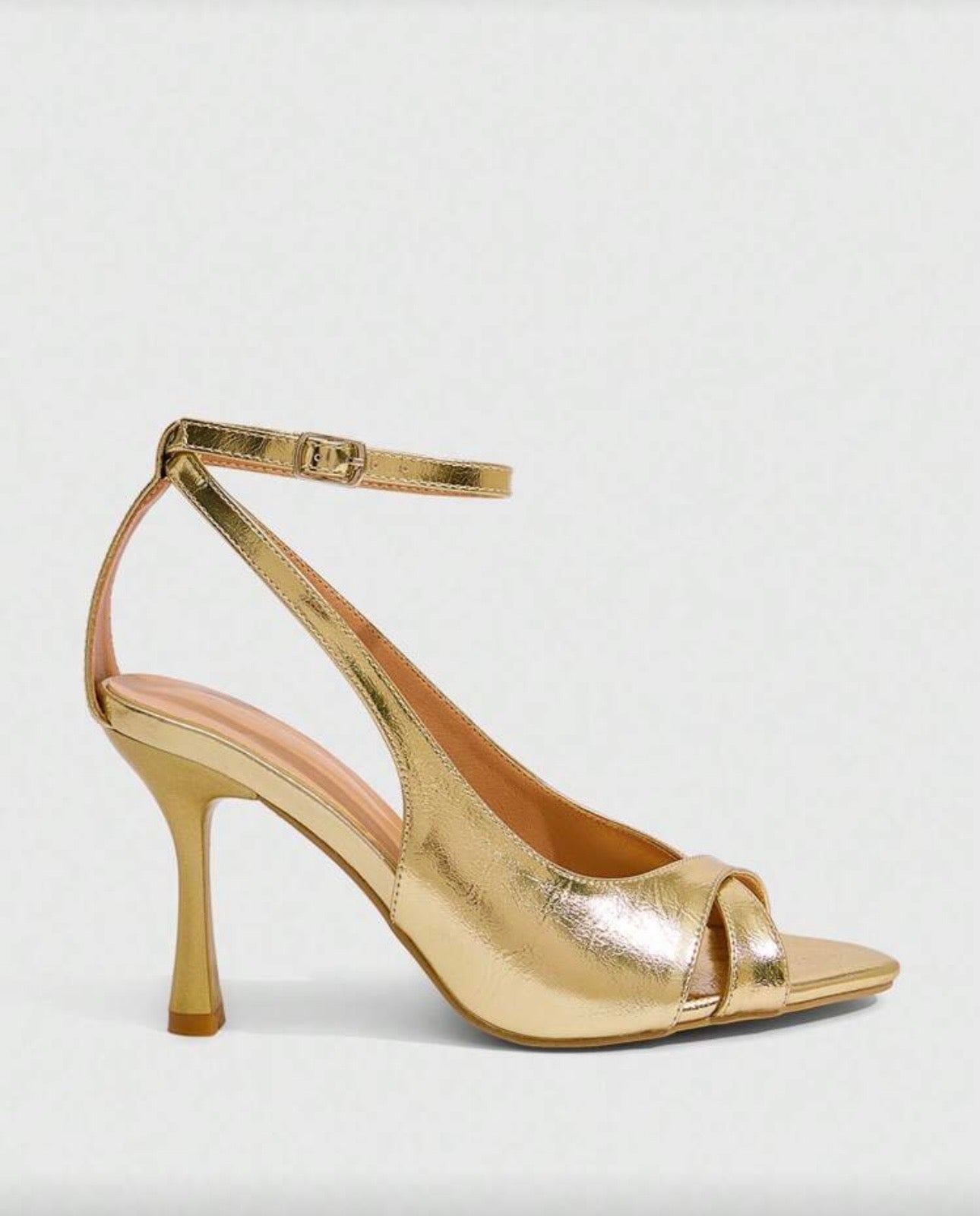 Darcy Gold Open Toe Heels