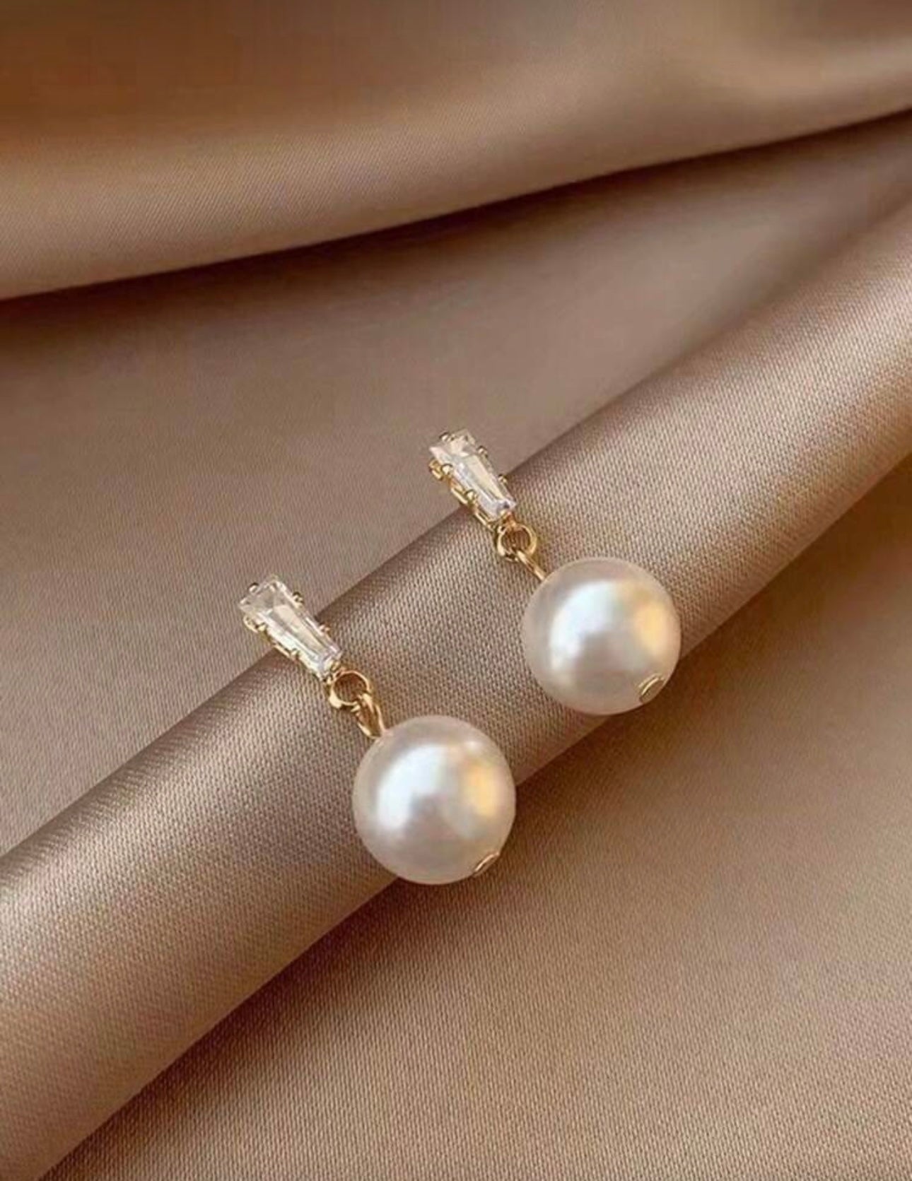 Diamanté Pearl Drop Earrings