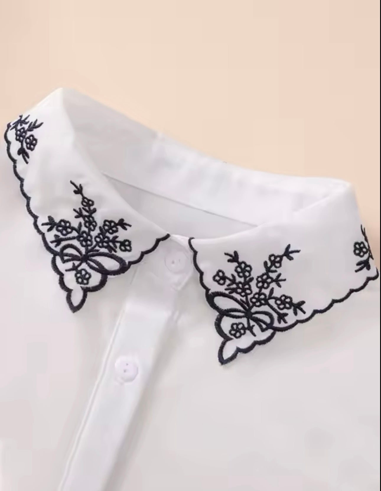 #1 Black Floral Embroidered collar