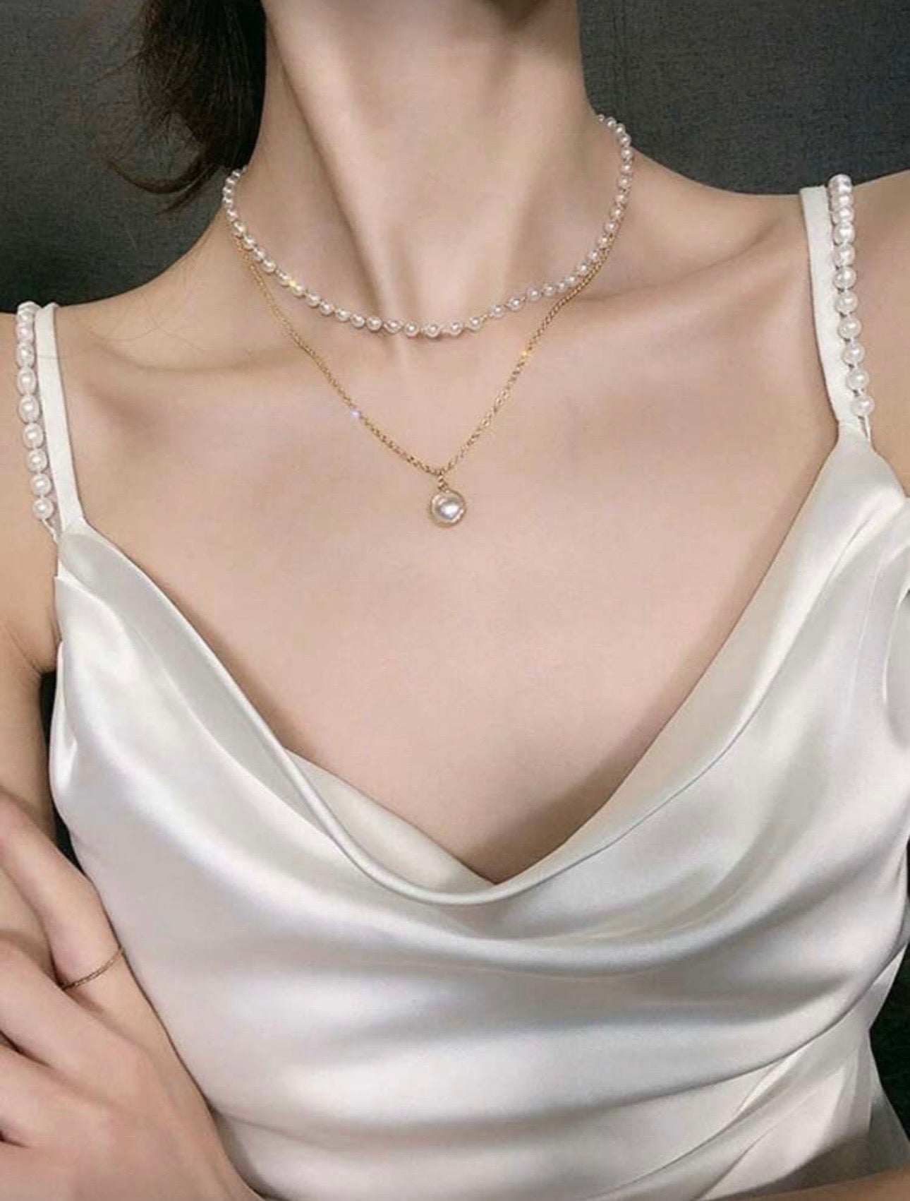 2 Tier Pearl Necklace