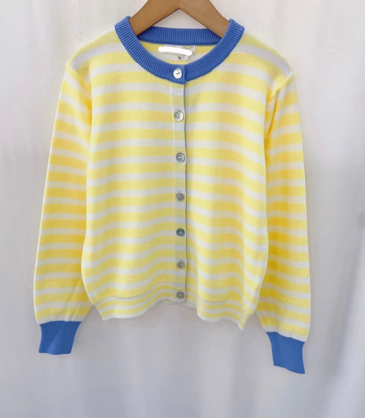 Eva Lemon Striped Cardigan