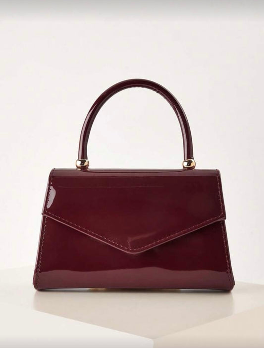 Burgundy Patent Bag