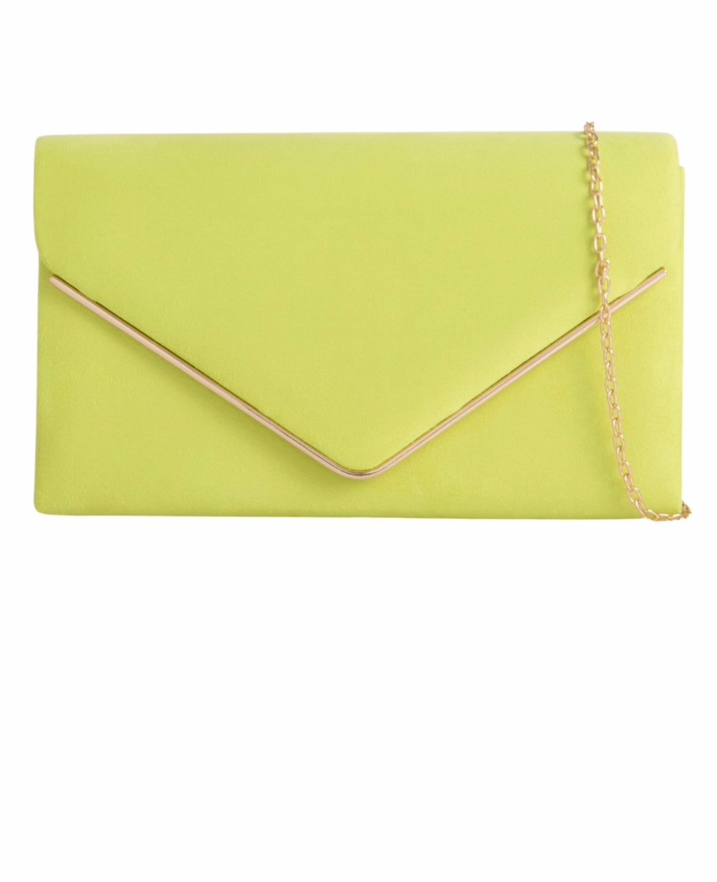 Lime Velvet Clutch Bag