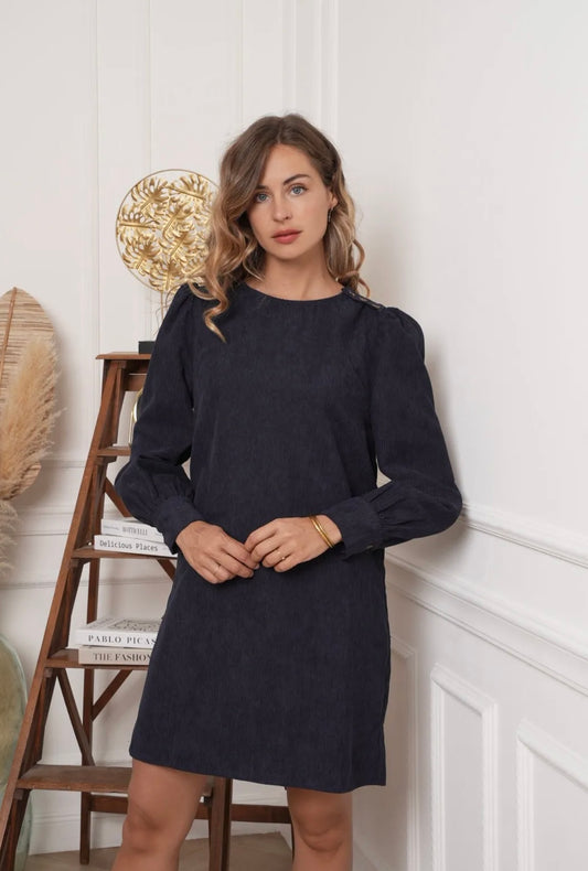 Navy Cord Dress