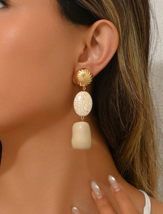 Natural Gold Statement Earrings
