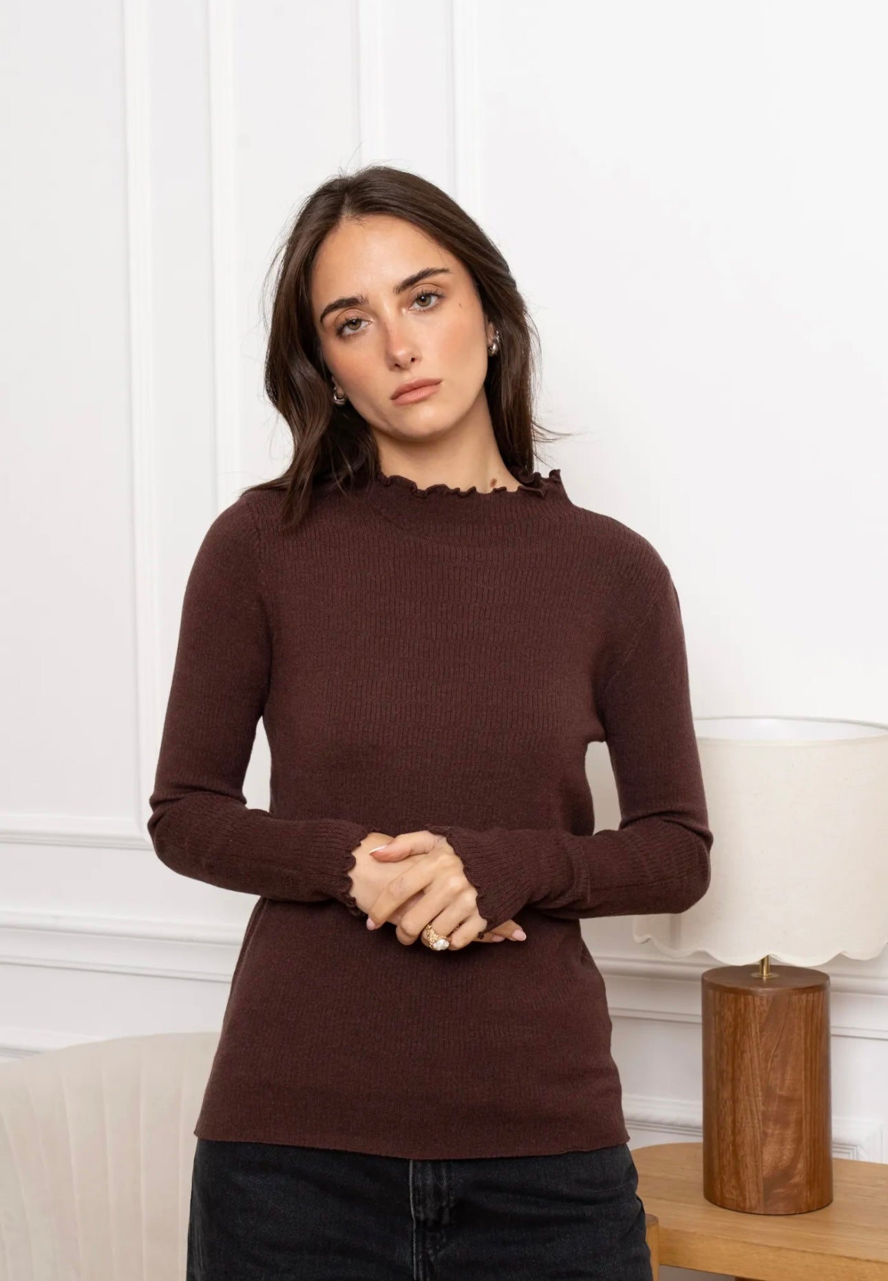 Emily Soft Knit Brown Top