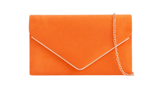 Orange Velvet Clutch Bag