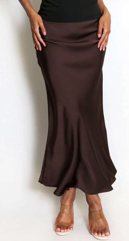 Brown Satin Skirt