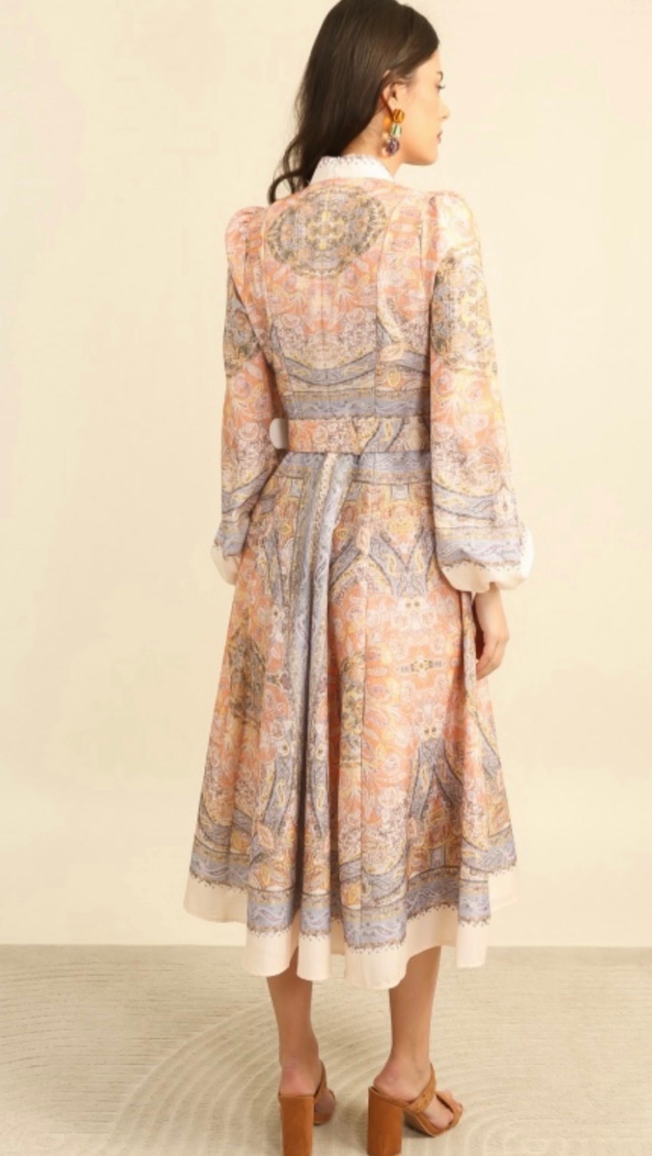 Charlotte Linen Occasion Dress With Jewel Button Appliqué (size 8)