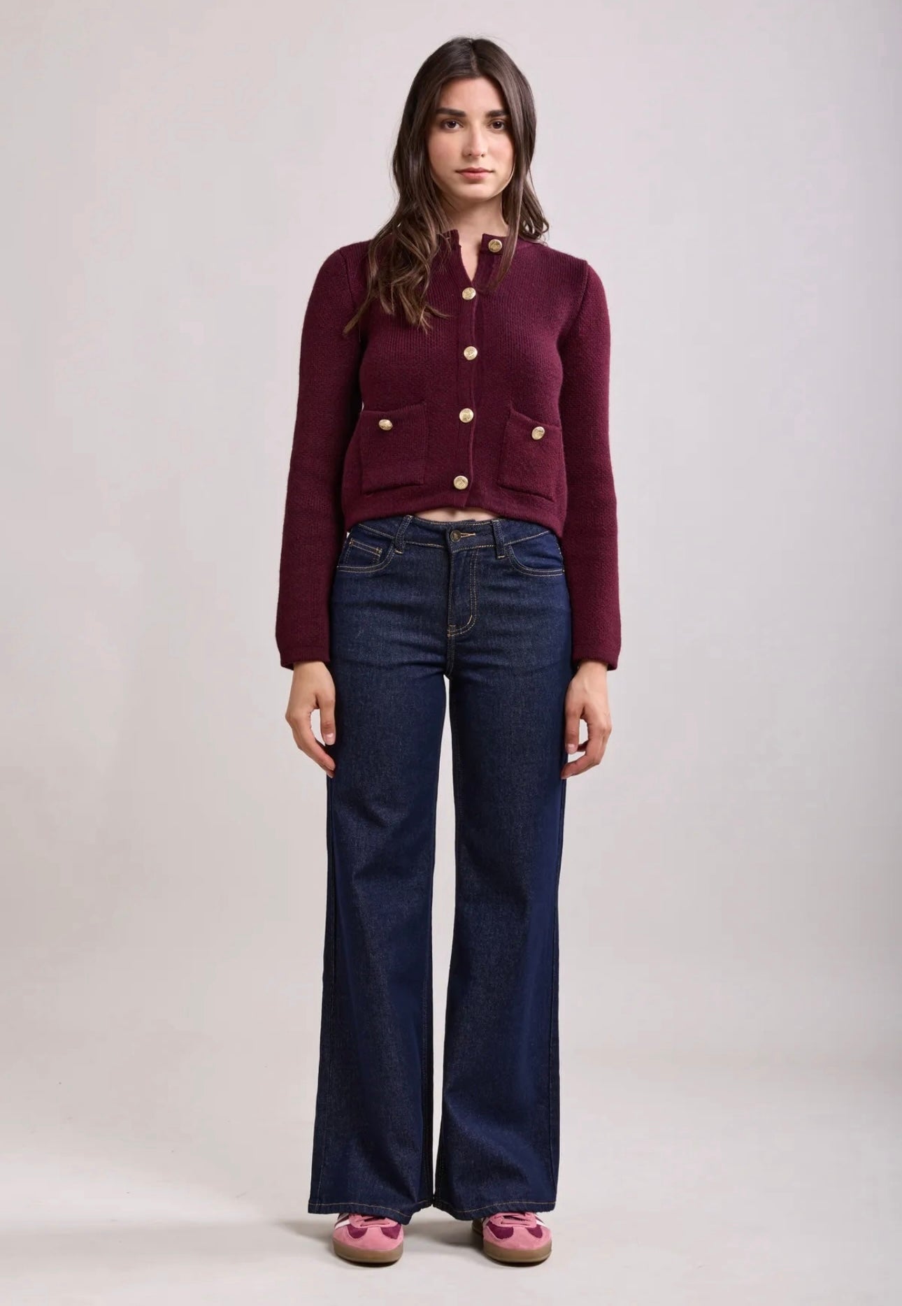 Toxik Dark Denim Wide Leg Pocket Detail Jeans