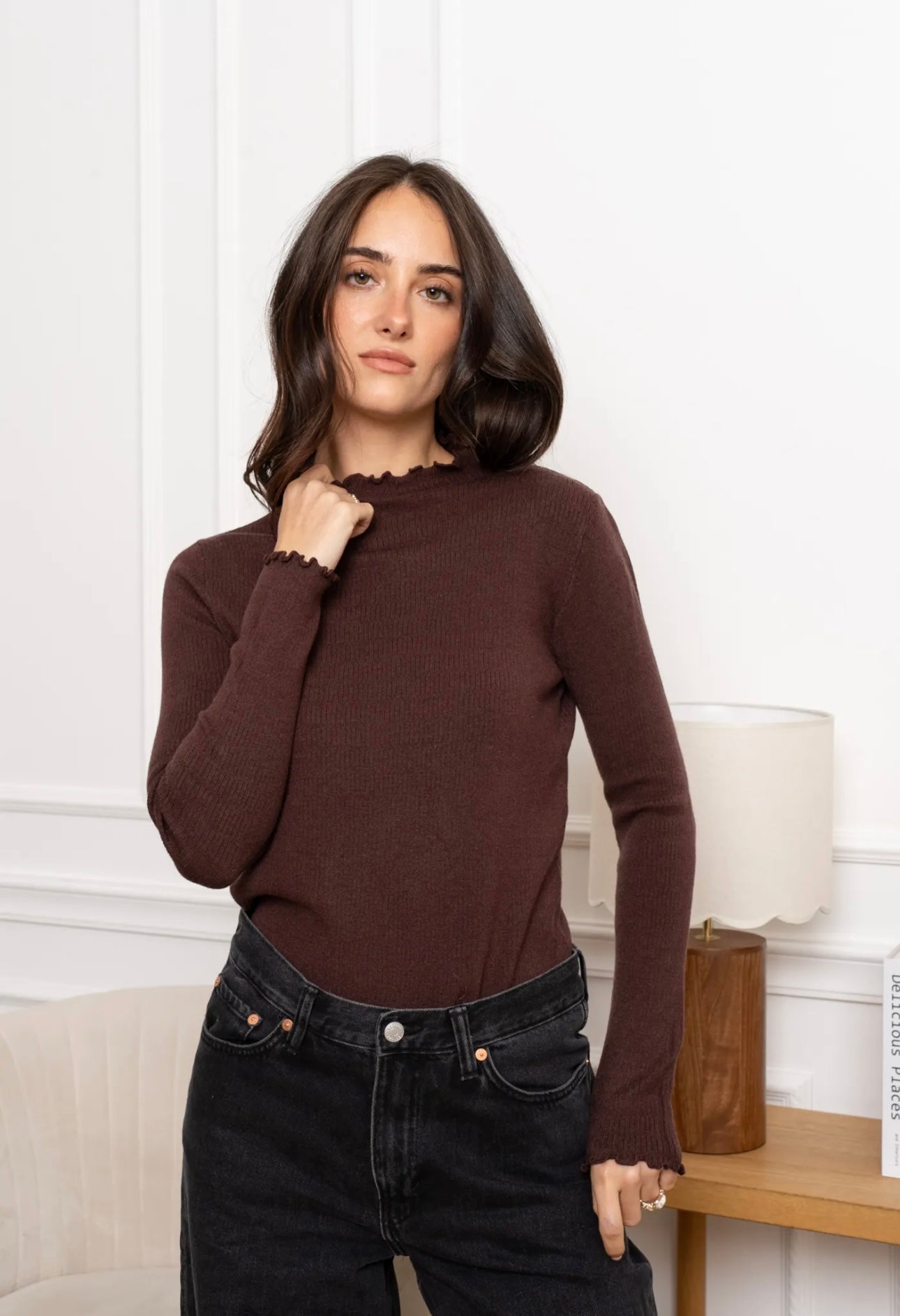 Emily Soft Knit Brown Top