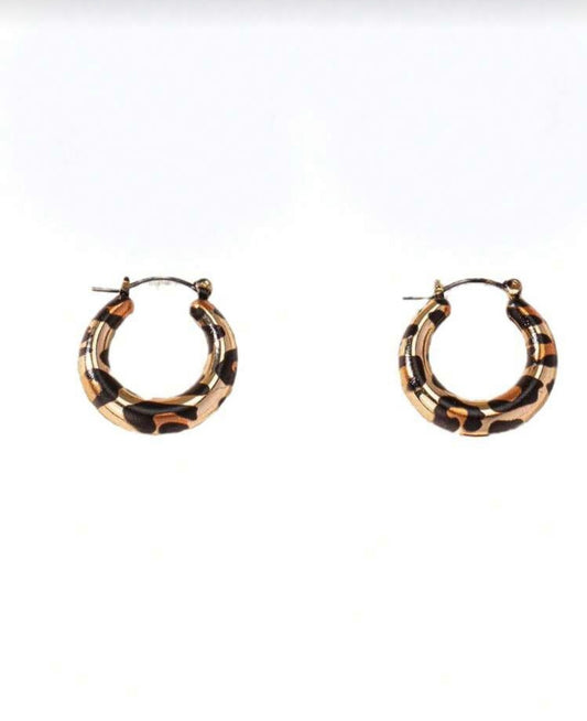 Leopard Print Hoops