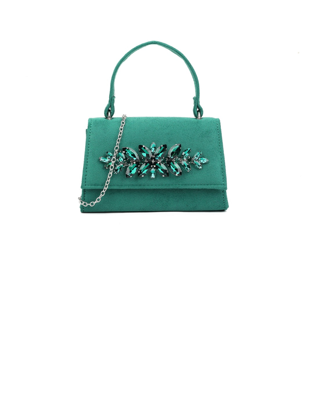 Emerald Jewel Embellished Handbag