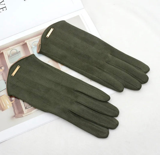 Khaki Green Gloves