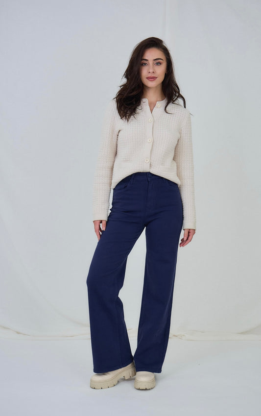Navy Wide Leg Jeans