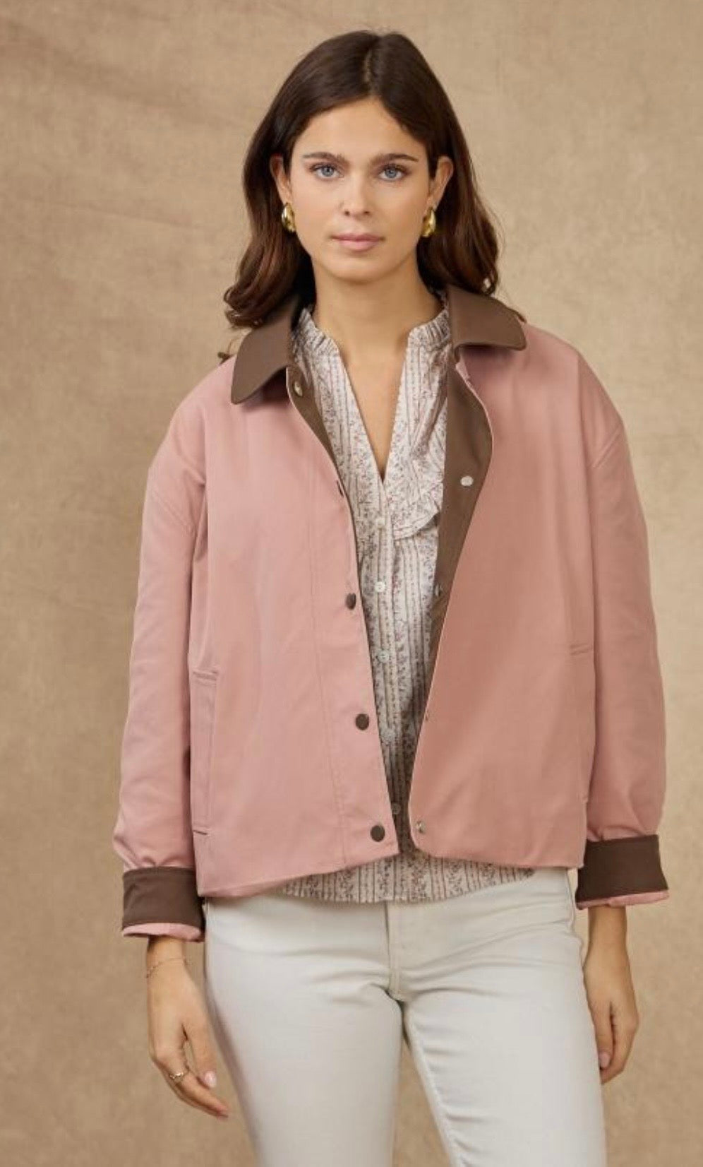 Tess Dusty Rose & Brown Jacket