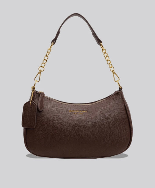 Brown Bag With Gold Chain Detail