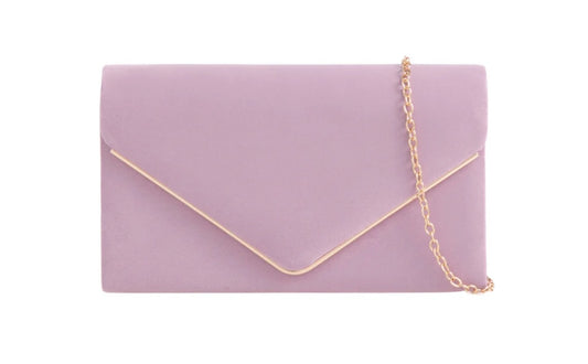 Lilac Velvet Clutch Bag