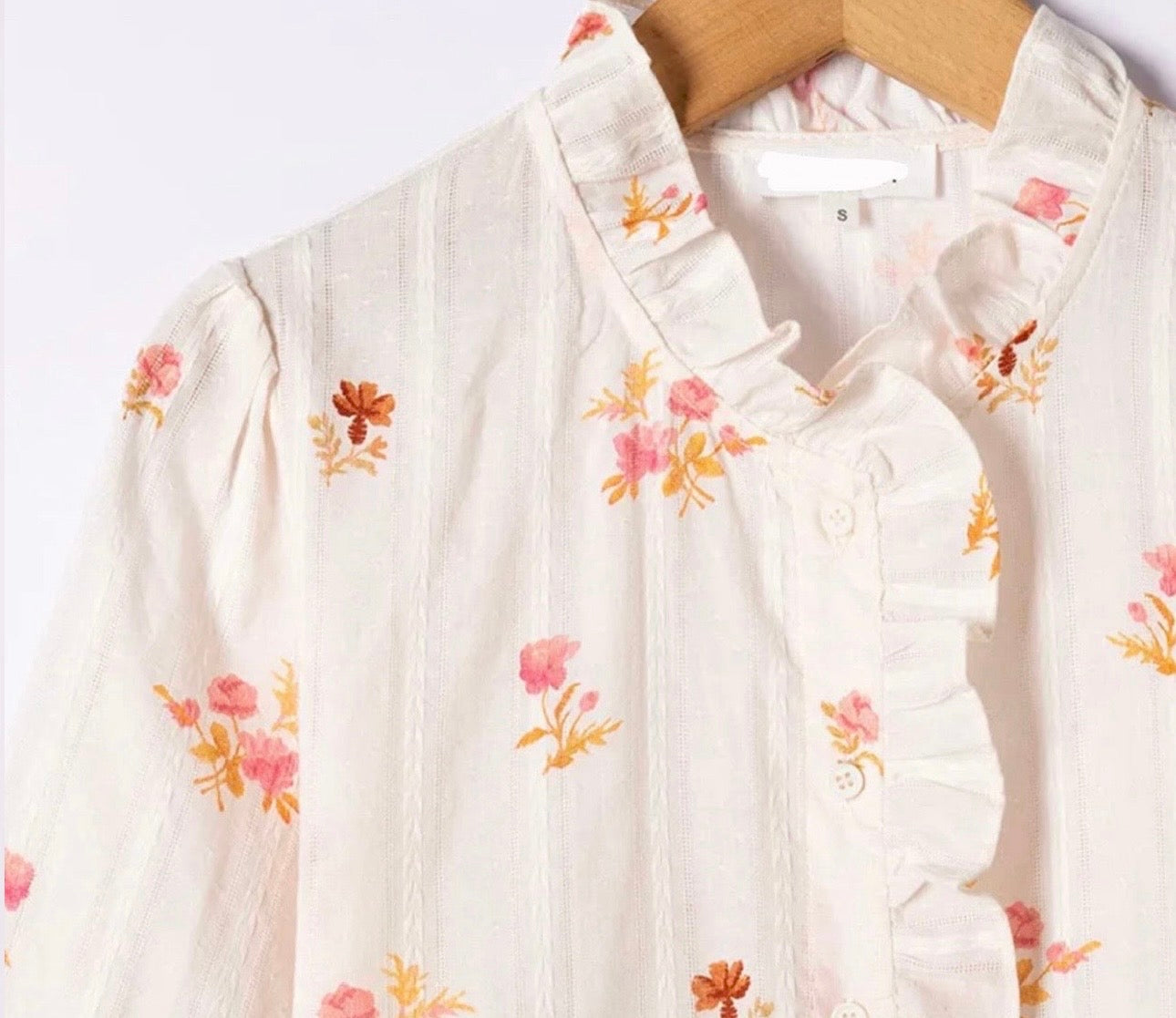Cream & Pink Floral Shirt