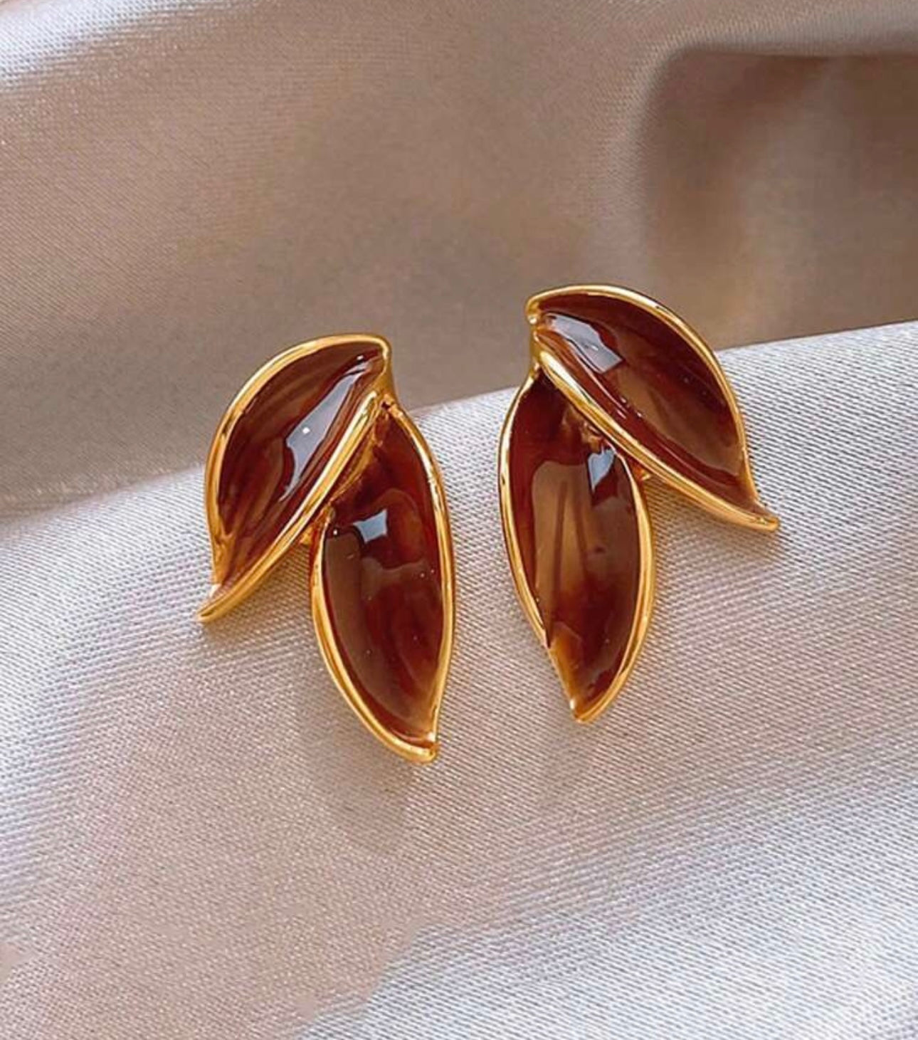 Brown Leaf Earrings