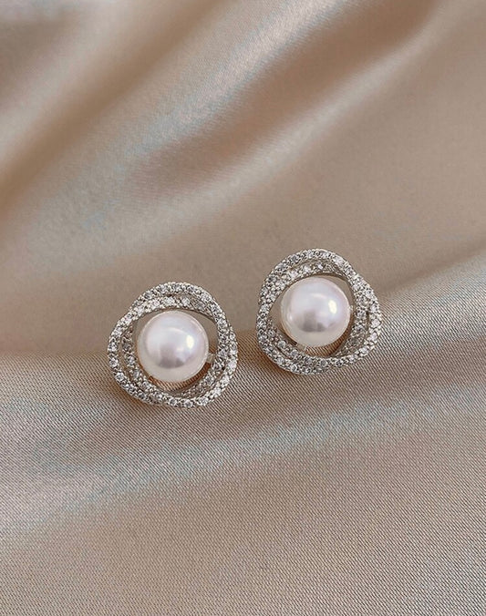 Pearl Diamanté Earrings