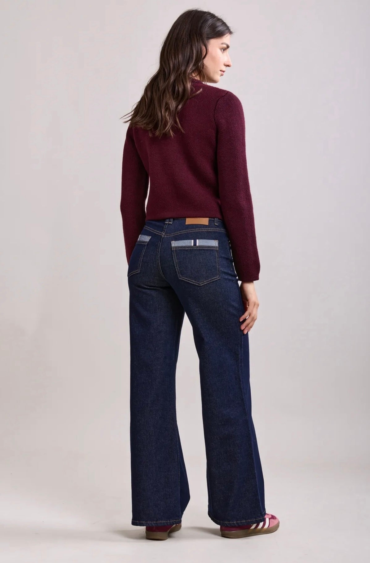 Toxik Dark Denim Wide Leg Pocket Detail Jeans